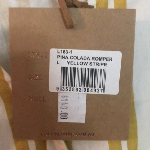 Lost in Lunar Pina Colada Romper Yellow Stripe - Picture 9 of 11